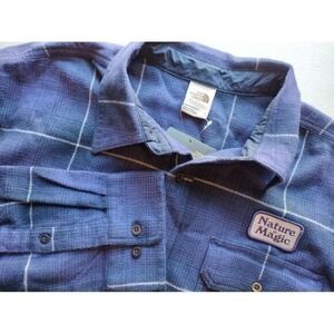 The North Face Mens Flannel Shirt Organic Cotton Plaid Nature is Magic Patch XL